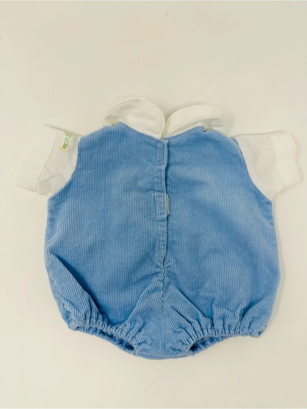 Vintage Cabbage Patch Kids Doll Baby Corduroy Elephant Romper Coleco Blue White